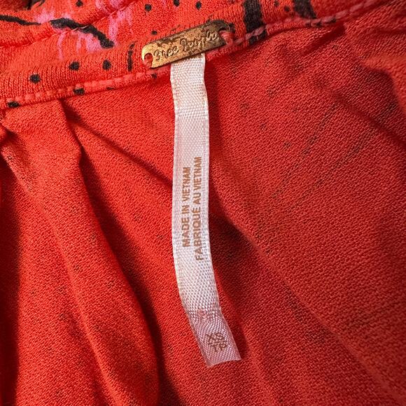 Free People Floral Wrap Blouse Boho Bell Sleeve Festival Top XS - Picture 5 of 9